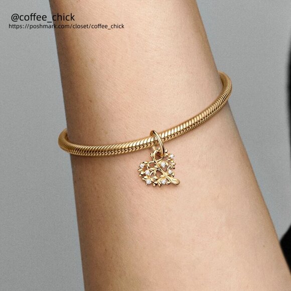 Pandora Sparkling Heart & Family Tree Dangle Charm|Gold - Picture 2 of 2